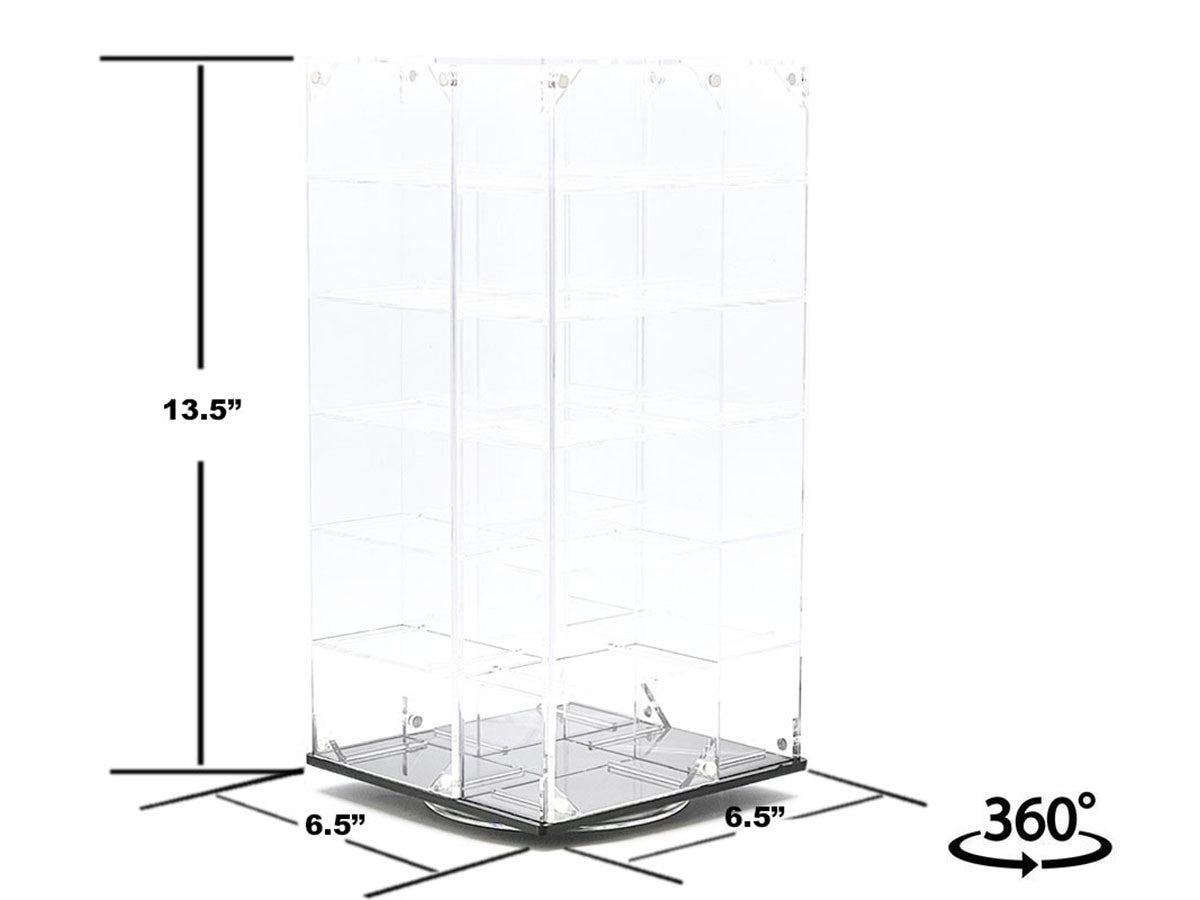 Acrylitower Showcase 24 Car Display Desktop Spinner with Cover Clear "Mijo Exclusives" for 1/64 Scale Models LuxuryLifeWay Online Store