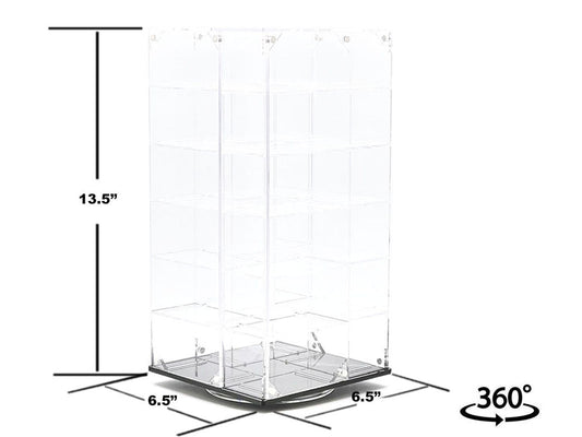 Acrylitower Showcase 24 Car Display Desktop Spinner with Cover Clear "Mijo Exclusives" for 1/64 Scale Models LuxuryLifeWay Online Store