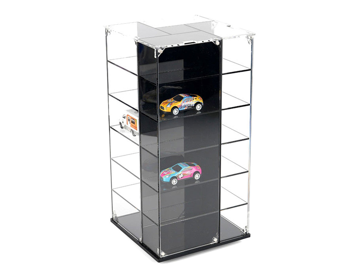 Acrylitower Showcase 24 Car Display Desktop Spinner with Cover "Mijo Exclusives" for 1/64 Scale Models LuxuryLifeWay Online Store