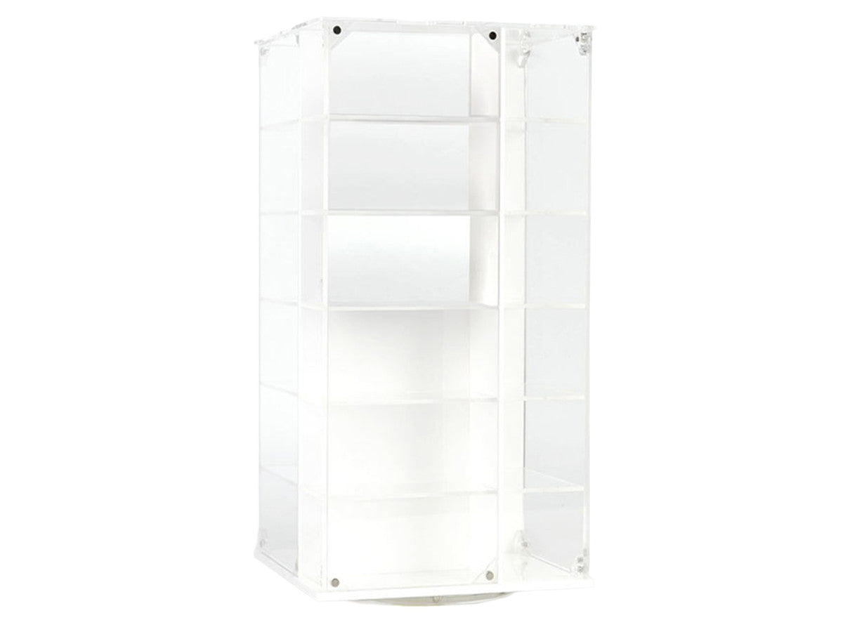 Acrylitower Showcase 24 Car Display Desktop Spinner with Cover White "Mijo Exclusives" for 1/64 Scale Models LuxuryLifeWay Online Store