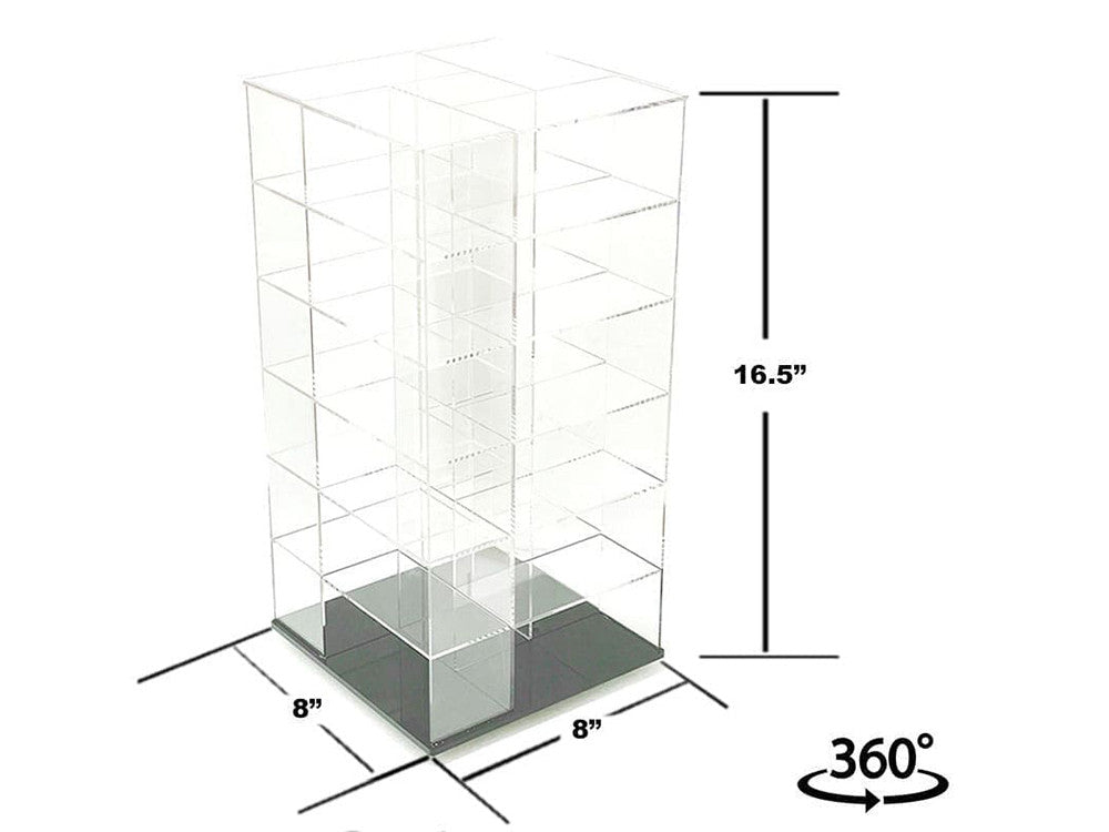 Acrylitower Showcase Large 24 Car Display Desktop Spinner with Cover Clear "Mijo Exclusives" for 1/64 Scale Models LuxuryLifeWay Online Store