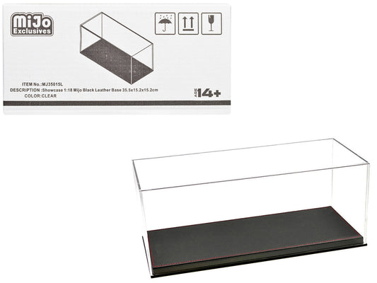 Showcase Acrylic Display Case with Black Synthetic Leather Base "Mijo Exclusives" for 1/18 Scale Models LuxuryLifeWay Online Store