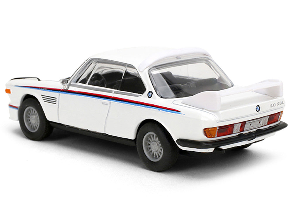 1975 BMW 3.0 CSL White with Red and Blue Stripes "Collection" Series 1/64 Diecast Model Car by Majorette LuxuryLifeWay Online Store