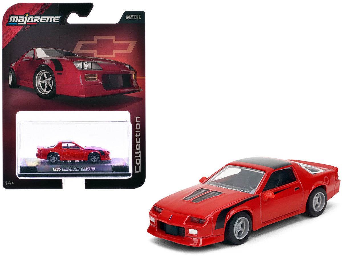 1985 Chevrolet Camaro Red with Black Top and Stripes "Collection" Series 1/64 Diecast Model Car by Majorette LuxuryLifeWay Online Store