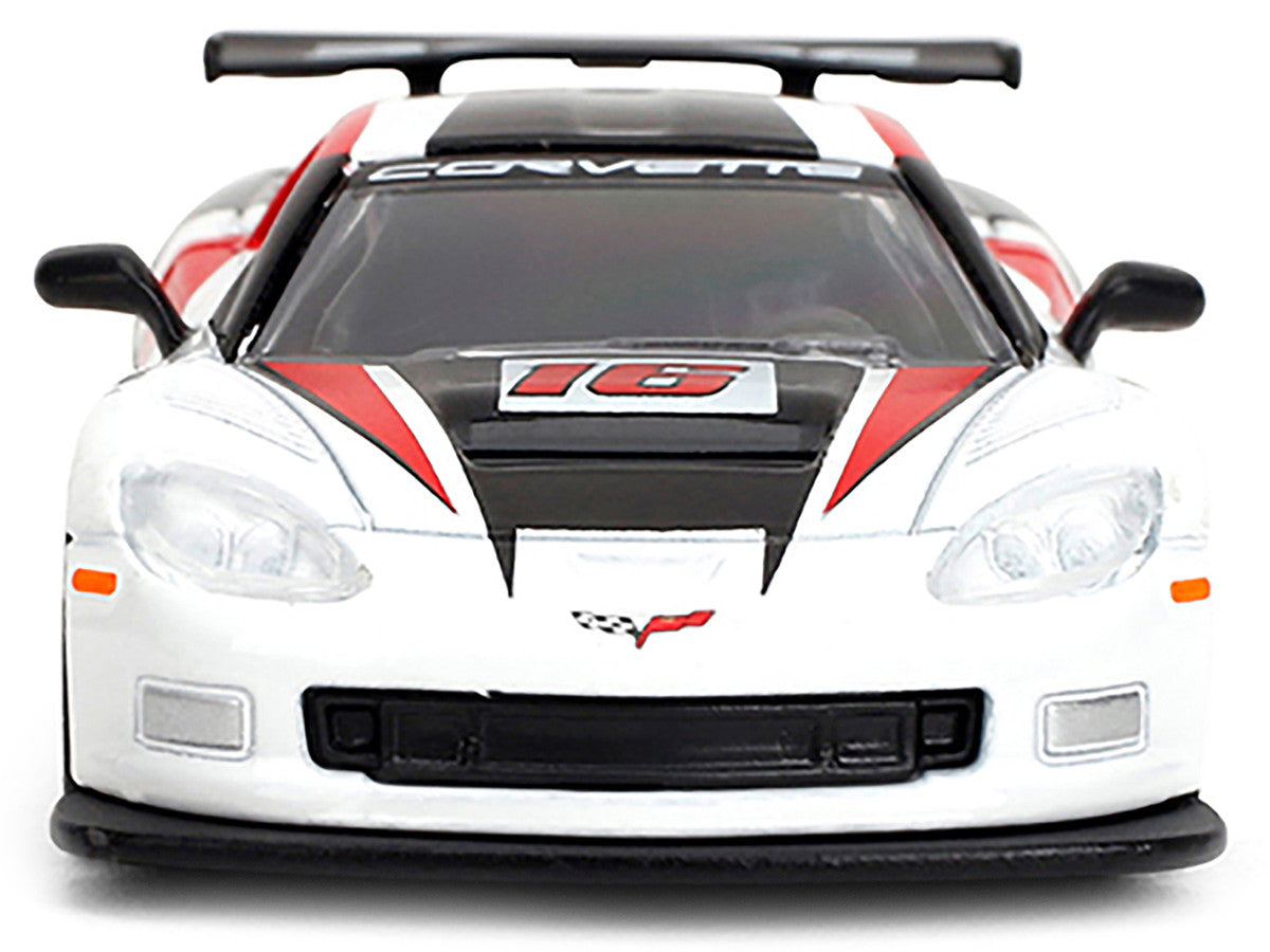 2005 Chevrolet Corvette C6R #16 White with Black and Red Graphics "Collection" Series 1/64 Diecast Model Car by Majorette LuxuryLifeWay Online Store