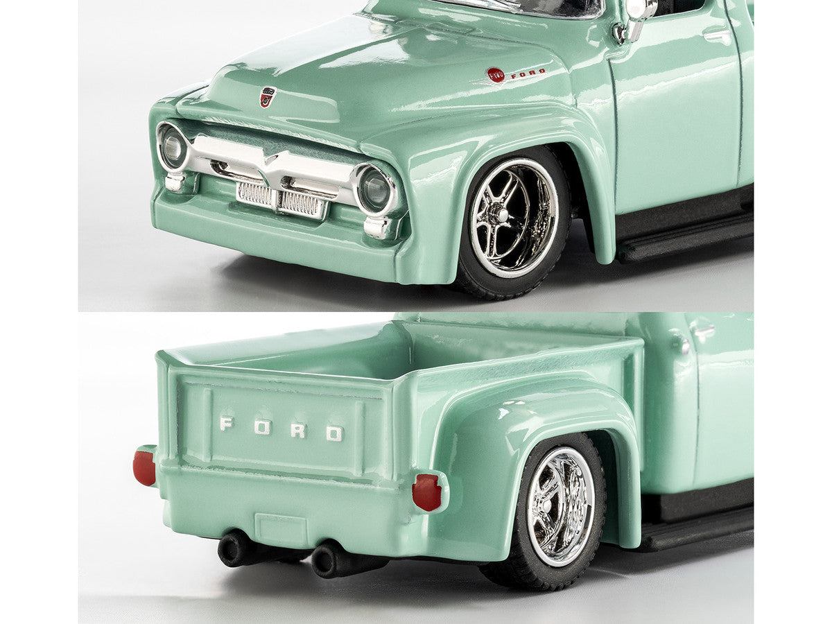 1956 Ford F-100 Pickup Truck Light Green "Collection" Series 1/64 Diecast Model Car by Majorette LuxuryLifeWay Online Store