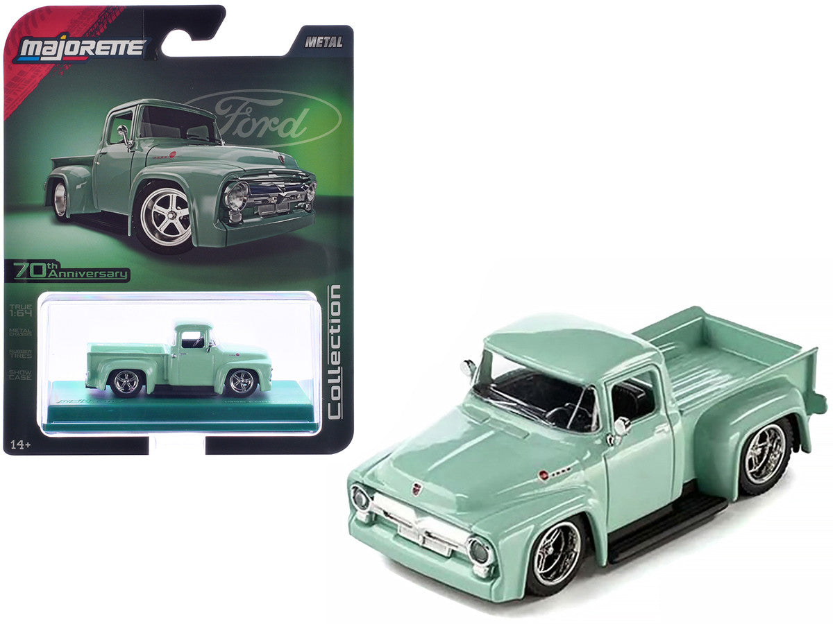 1956 Ford F-100 Pickup Truck Light Green "Collection" Series 1/64 Diecast Model Car by Majorette LuxuryLifeWay Online Store