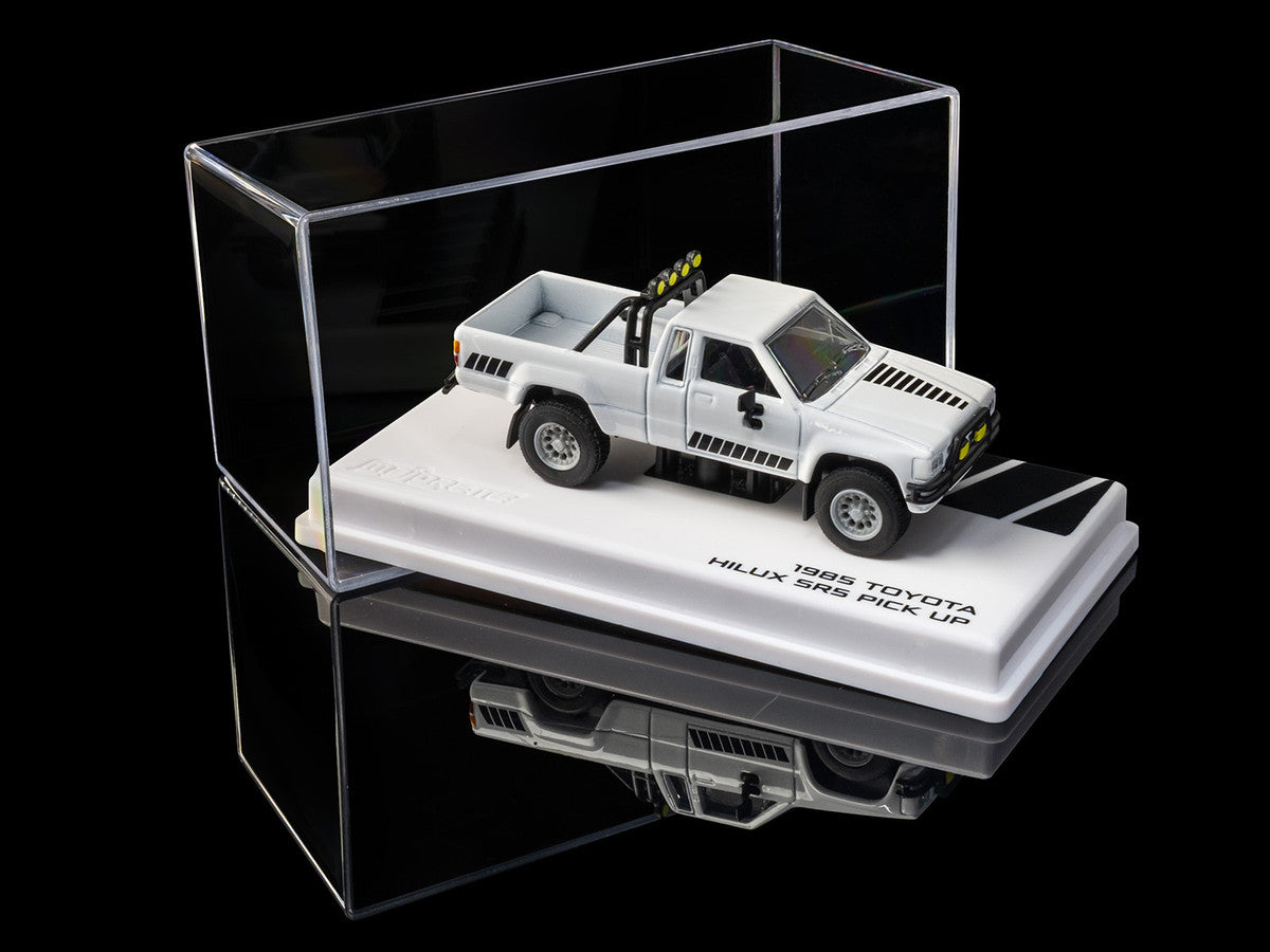 1985 Toyota Hilux SR5 Pickup Truck White with Black Graphics "Collection" Series 1/64 Diecast Model Car by Majorette LuxuryLifeWay Online Store