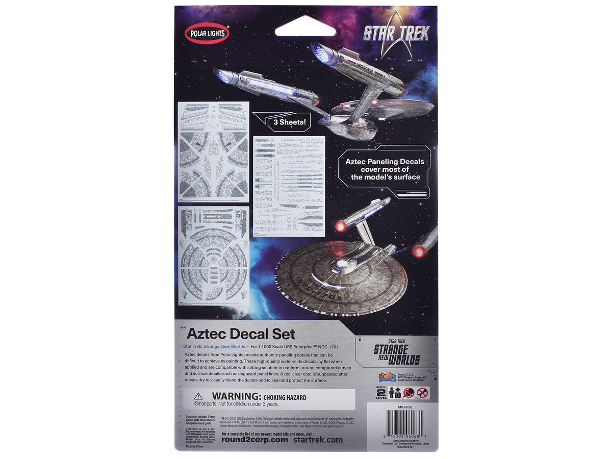 USS Enterprise NCC-1701 Aztec Decal Set "Star Trek: Strange New Worlds" (2022-Current) TV Series 1/1000 Scale by Polar Lights LuxuryLifeWay Online Store
