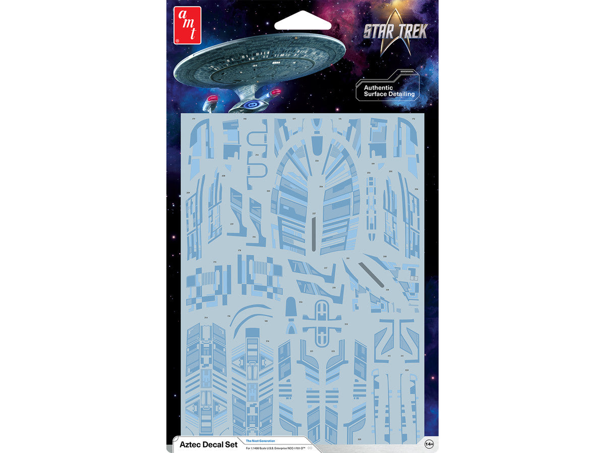 "Star Trek: The Next Generation" U.S.S. Enterprise NCC-1701-D Aztec Decal Set 1/1400 Scale by AMT LuxuryLifeWay Online Store