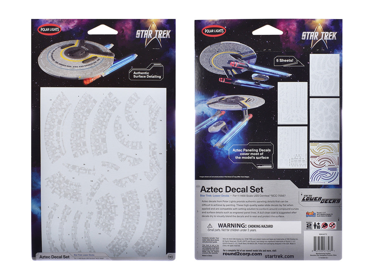 USS Cerritos NCC-75567 Aztec Decal Set "Star Trek: Lower Decks" (2020-2024) TV Series 1/1400 Scale by Polar Lights LuxuryLifeWay Online Store