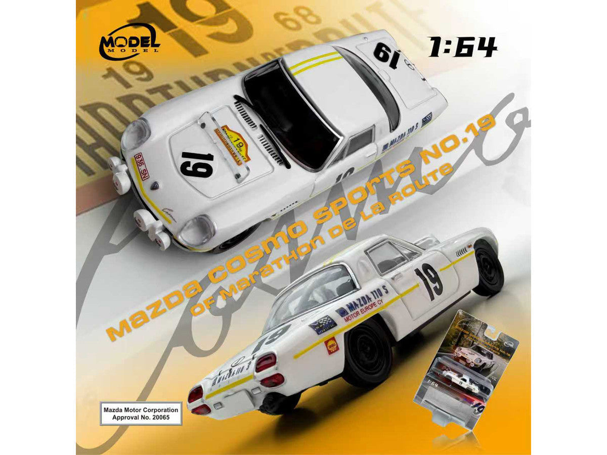 Mazda 110 S Cosmo Sports RHD (Right Hand Drive) #19 "Marathon de la Route" (1968) 1/64 Diecast Model Car by Model Model LuxuryLifeWay Online Store
