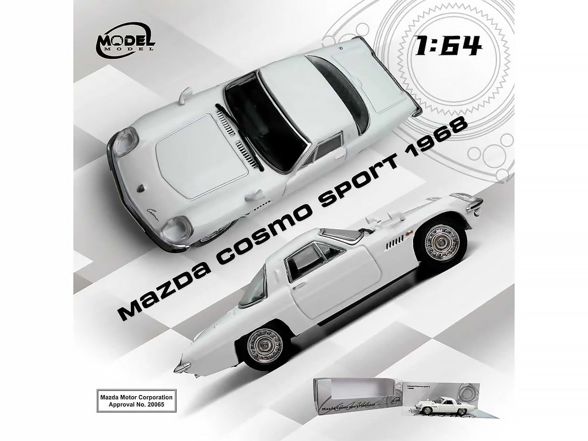 1968 Mazda 110 S Cosmo Sport RHD (Right Hand Drive) White 1/64 Diecast Model Car by Model Model LuxuryLifeWay Online Store