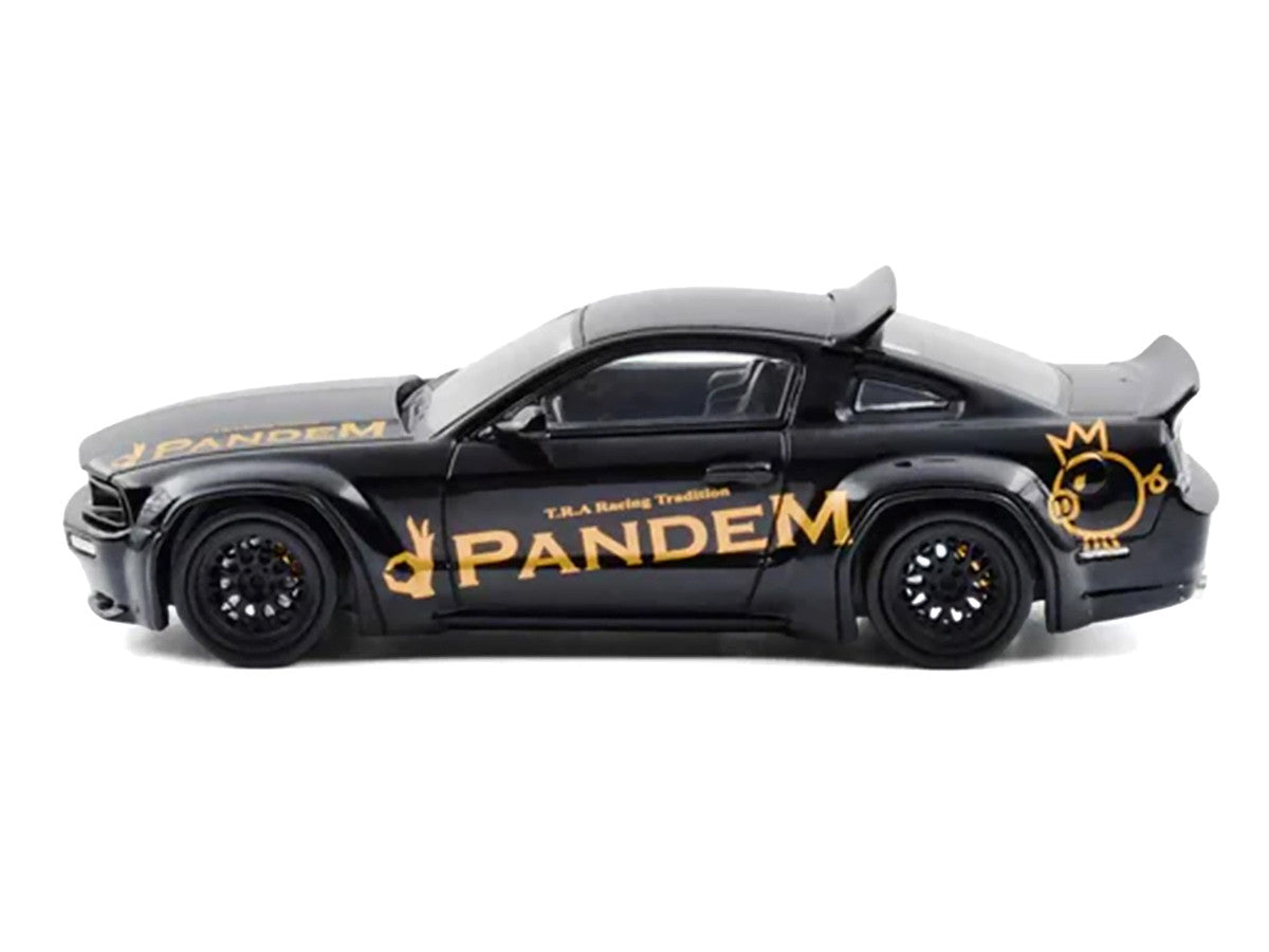 Pandem Mustang Black with Gold Graphics 1/64 Diecast Model Car by Model Model LuxuryLifeWay Online Store