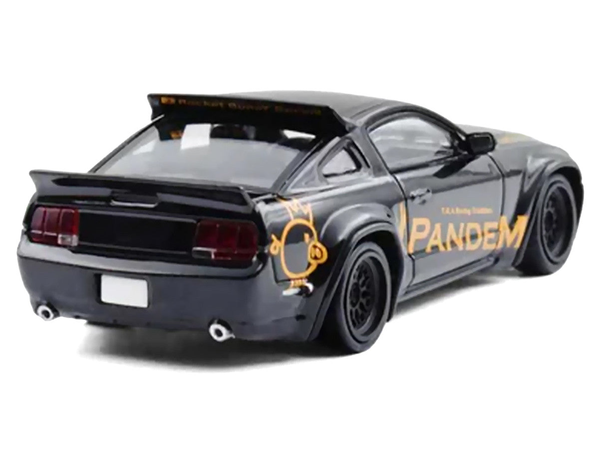 Pandem Mustang Black with Gold Graphics 1/64 Diecast Model Car by Model Model LuxuryLifeWay Online Store