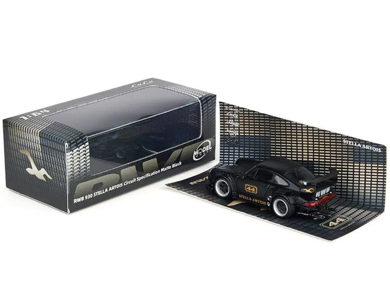 RWB 930 Circuit Specification #44 "Stella Artois" Matt Black 1/64 Diecast Model Car by Model Model LuxuryLifeWay Online Store