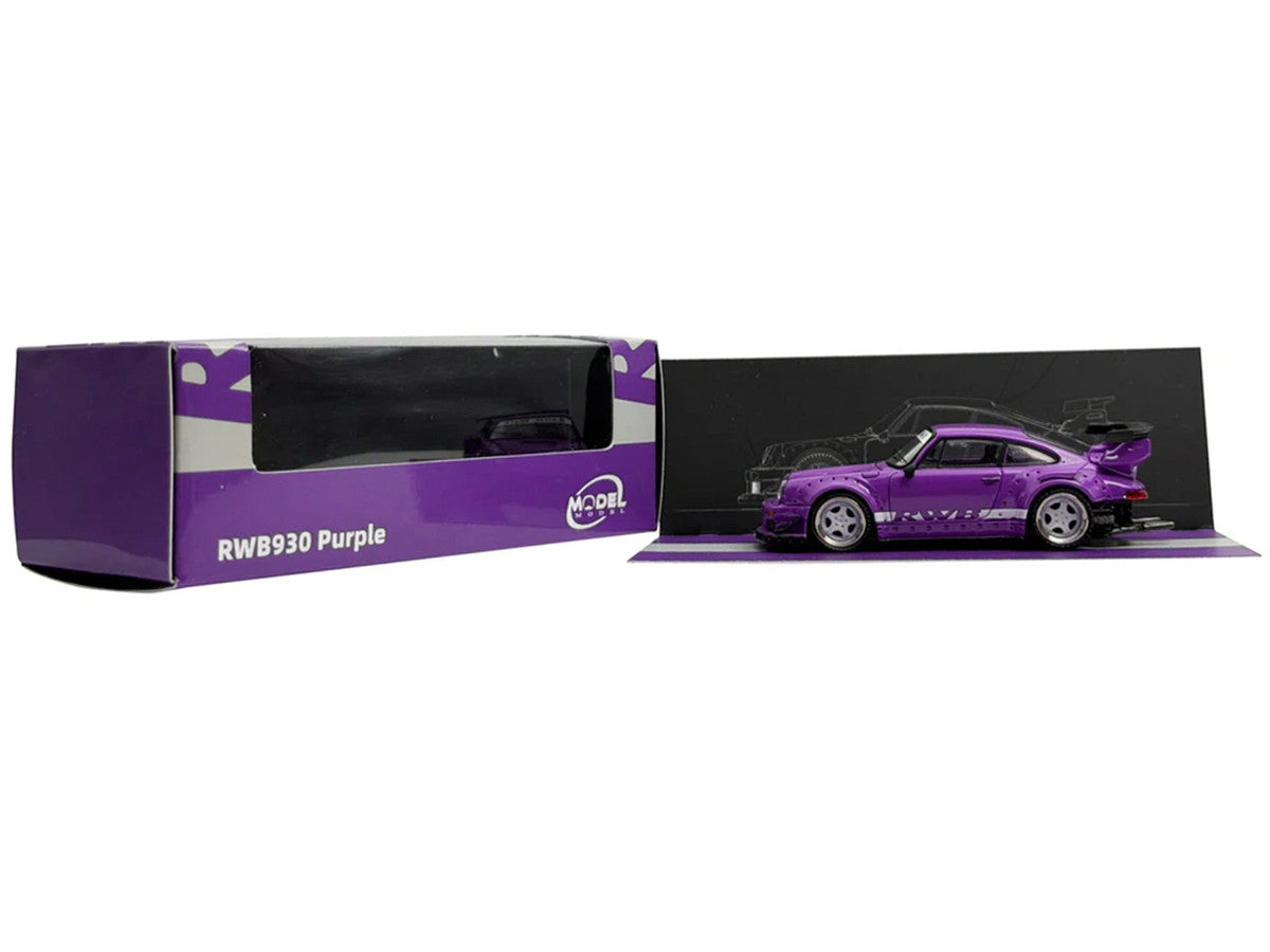 RWB 930 Purple with White Stripes 1/64 Diecast Model Car by Model Model LuxuryLifeWay Online Store