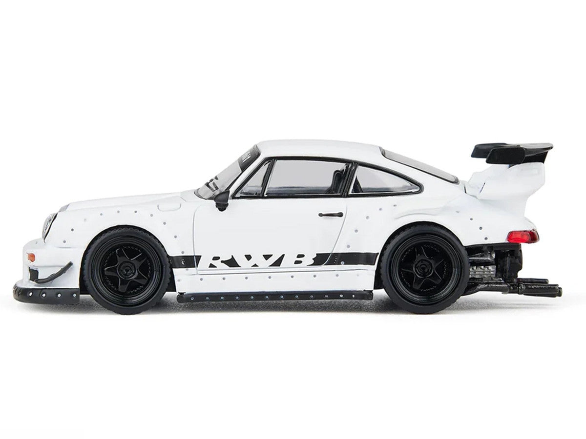 RWB 930 Matt White with Black Stripes 1/64 Diecast Model Car by Model Model LuxuryLifeWay Online Store