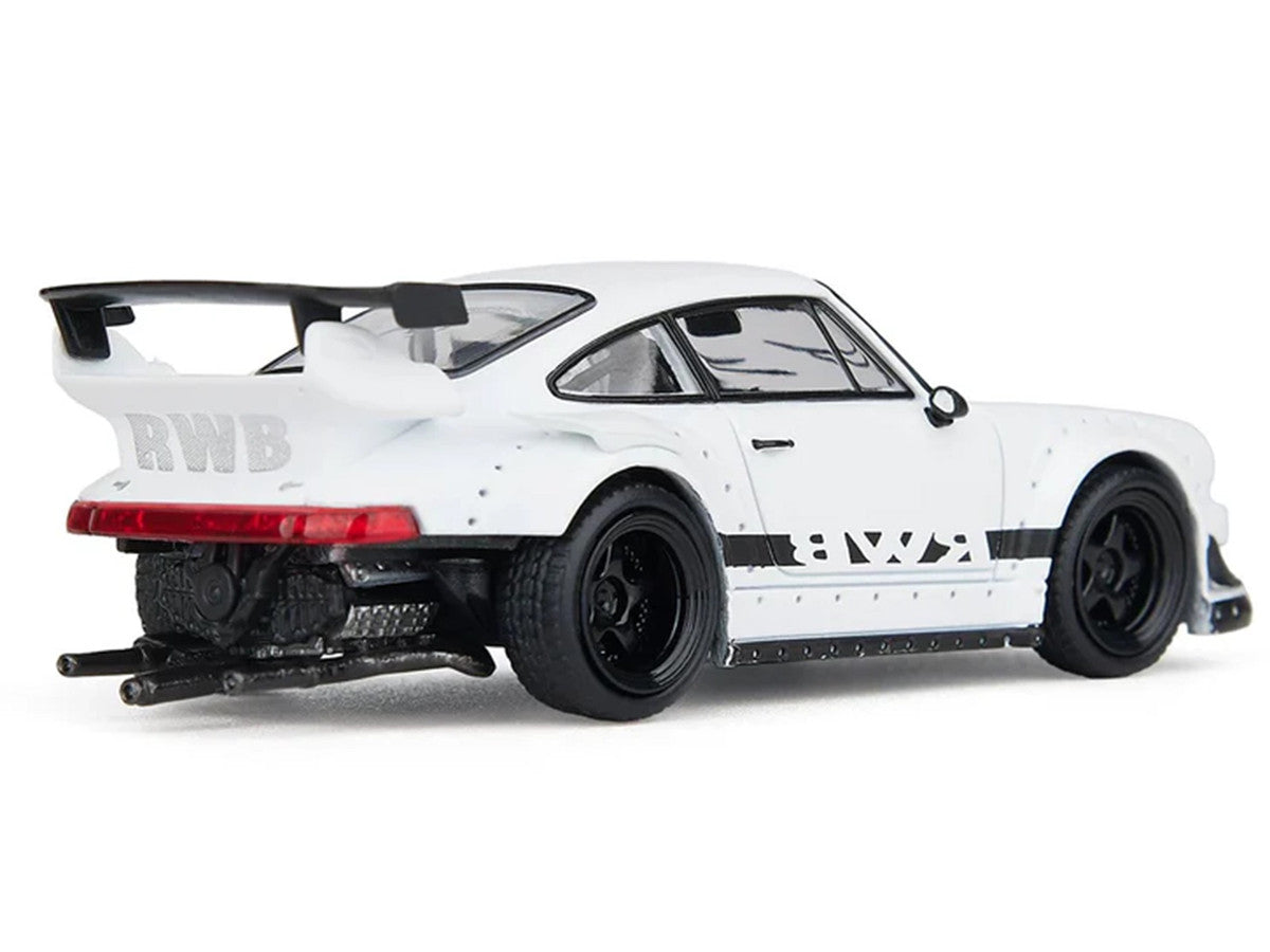 RWB 930 Matt White with Black Stripes 1/64 Diecast Model Car by Model Model LuxuryLifeWay Online Store