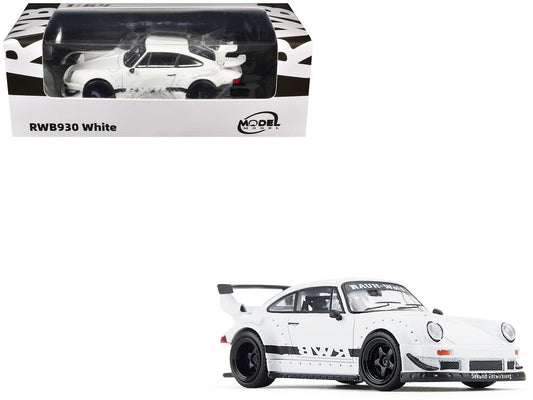 RWB 930 Matt White with Black Stripes 1/64 Diecast Model Car by Model Model LuxuryLifeWay Online Store