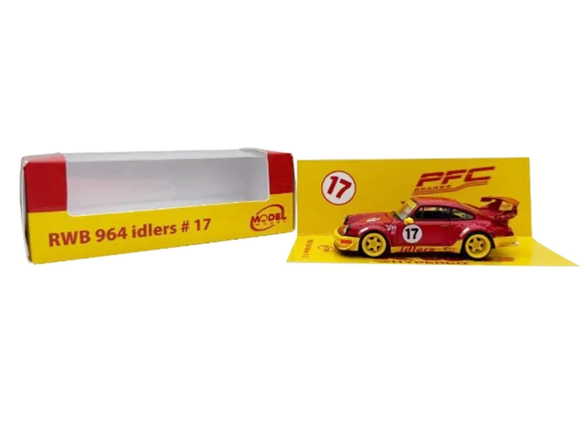 RWB 964 #17 "Idlers Club" Red with Yellow Accents 1/64 Diecast Model Car by Model Model LuxuryLifeWay Online Store