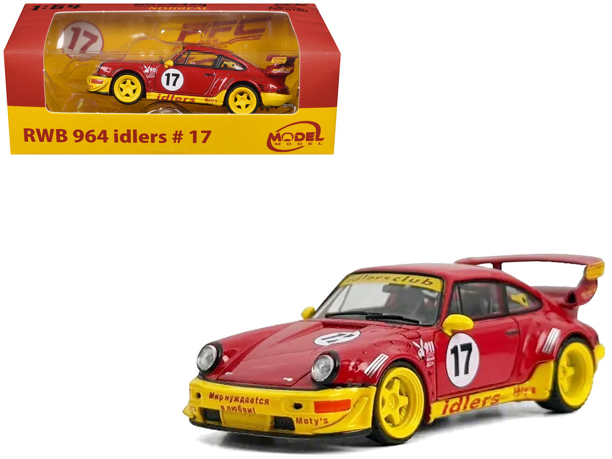 RWB 964 #17 "Idlers Club" Red with Yellow Accents 1/64 Diecast Model Car by Model Model LuxuryLifeWay Online Store
