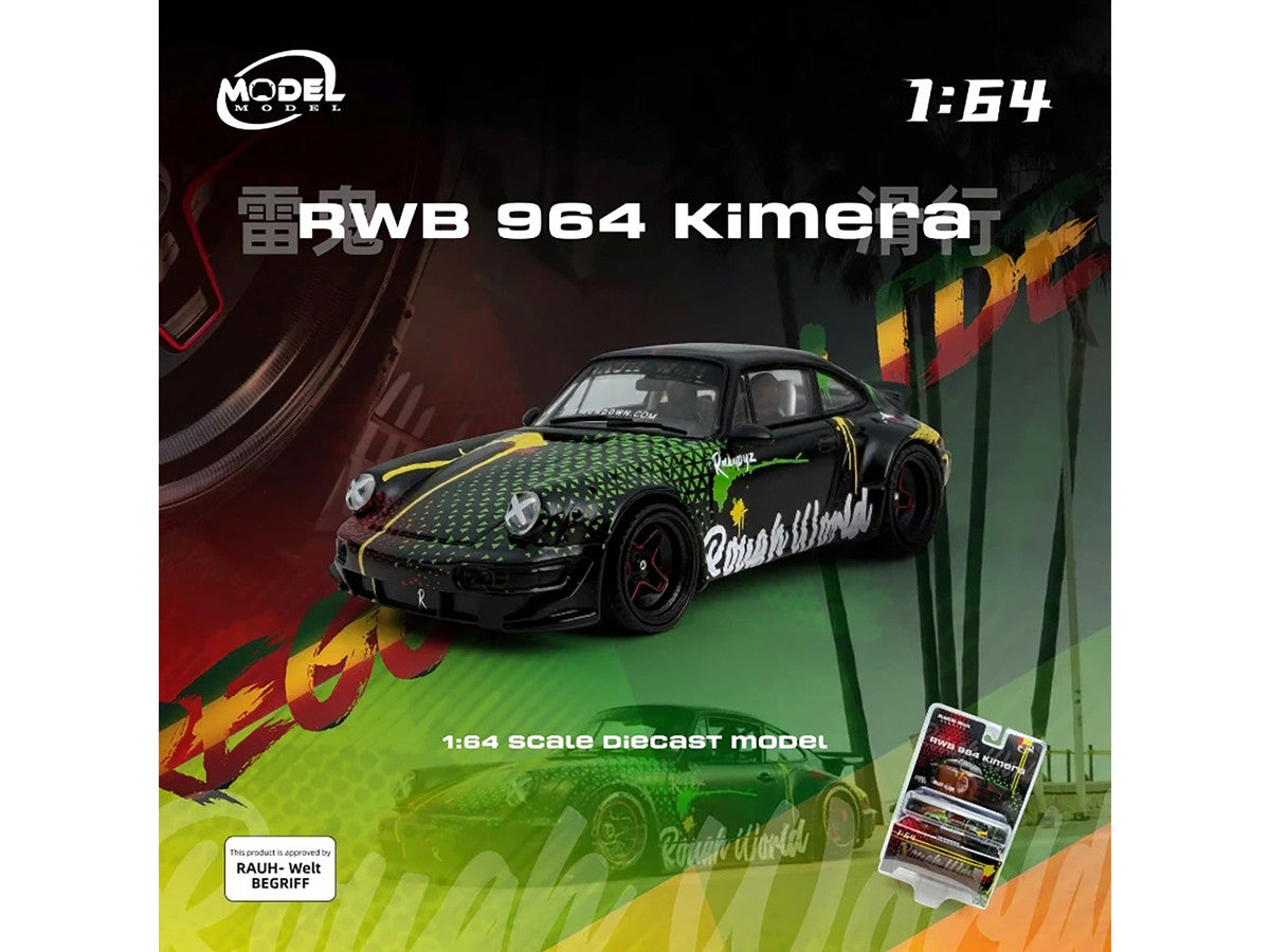 RWB 964 "Kimera-Rough World" Black with Graphics 1/64 Diecast Model Car by Model Model LuxuryLifeWay Online Store