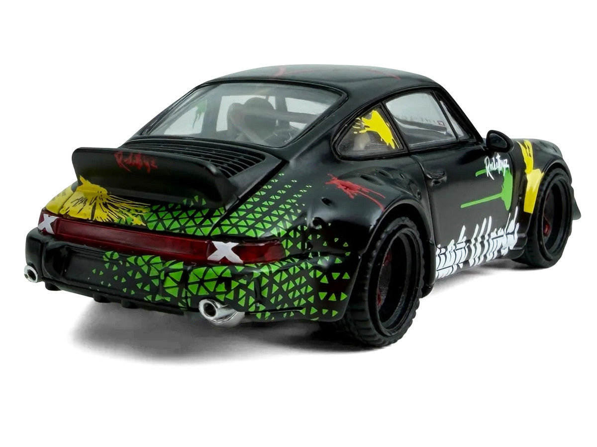 RWB 964 "Kimera-Rough World" Black with Graphics 1/64 Diecast Model Car by Model Model LuxuryLifeWay Online Store