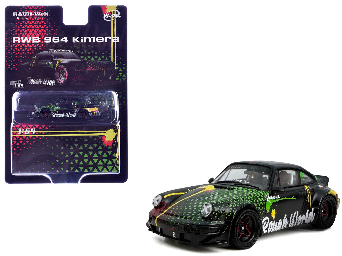 RWB 964 "Kimera-Rough World" Black with Graphics 1/64 Diecast Model Car by Model Model LuxuryLifeWay Online Store