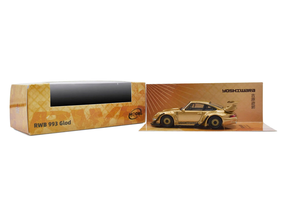 RWB 993 "Yoshiwara" Gold Metallic 1/64 Diecast Model Car by Model Model LuxuryLifeWay Online Store