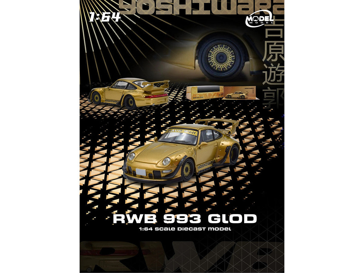RWB 993 "Yoshiwara" Gold Metallic 1/64 Diecast Model Car by Model Model LuxuryLifeWay Online Store