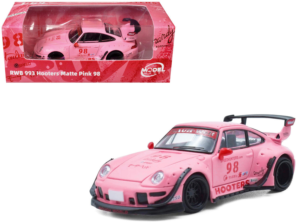 RWB 993 #98 "Hooters" Matt Pink 1/64 Diecast Model Car by Model Model LuxuryLifeWay Online Store