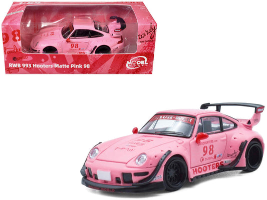 RWB 993 #98 "Hooters" Matt Pink 1/64 Diecast Model Car by Model Model LuxuryLifeWay Online Store