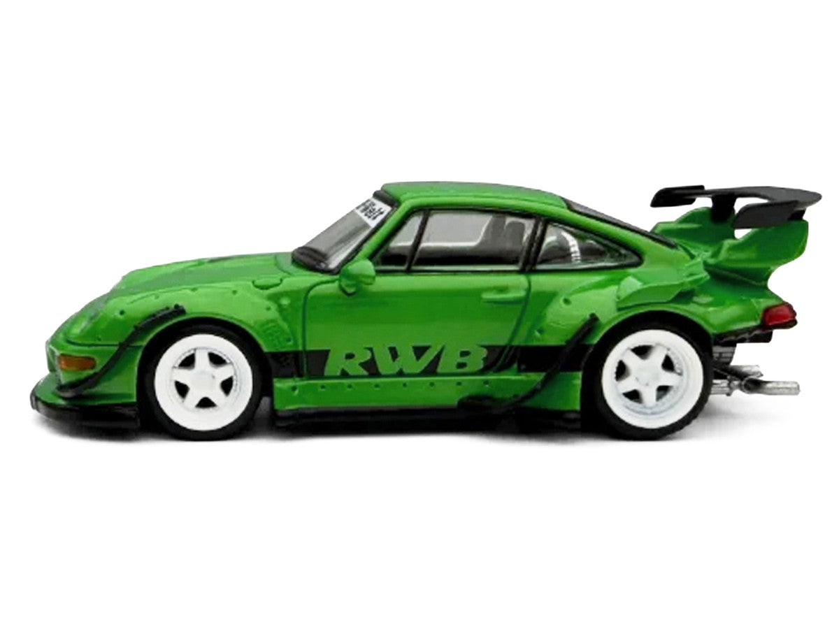 RWB 993 Green with Black Stripes 1/64 Diecast Model Car by Model Model LuxuryLifeWay Online Store