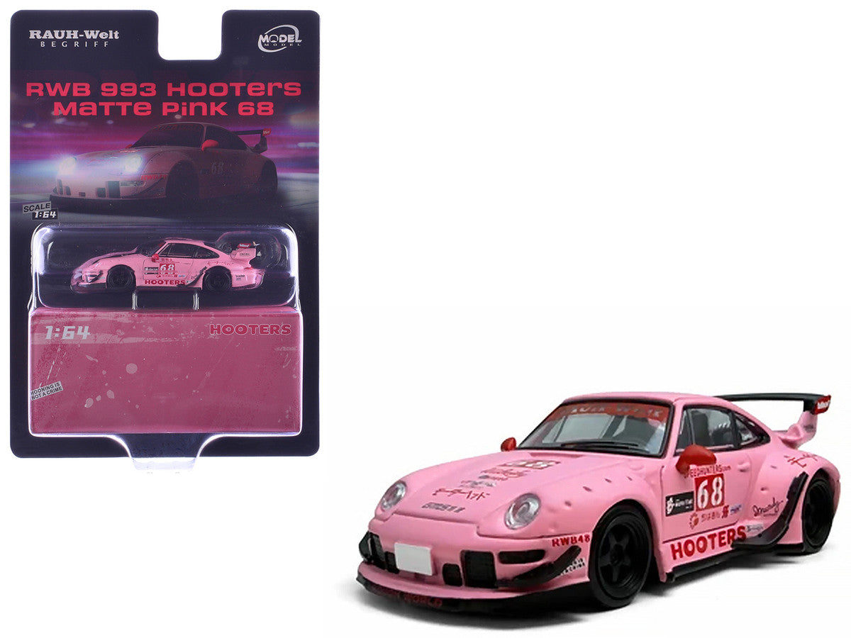 RWB 993 #68 "Hooters" Matt Pink 1/64 Diecast Model Car by Model Model LuxuryLifeWay Online Store