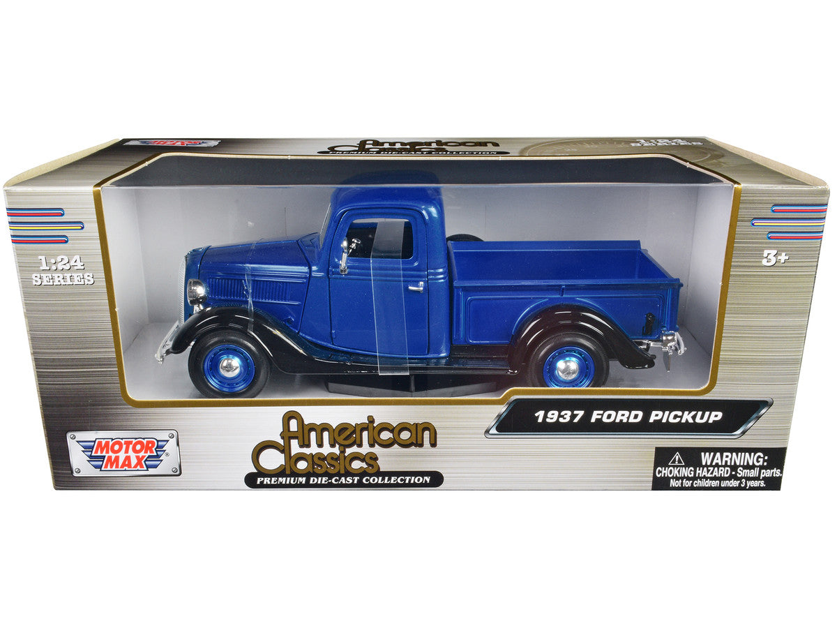 1937 Ford Pickup Truck Blue Metallic and Black "American Classics" 1/24 Diecast Model Car by Motormax LuxuryLifeWay Online Store