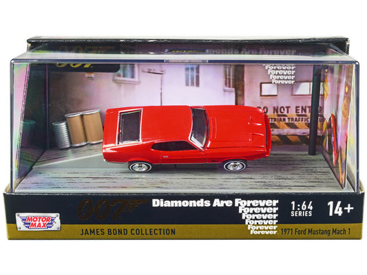 1971 Ford Mustang Mach 1 Red James Bond 007 "Diamonds are Forever" (1971) Movie with Display 1/64 Diecast Model Car by Motormax LuxuryLifeWay Online Store