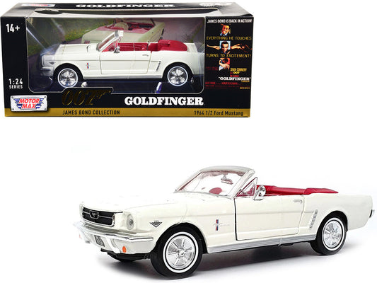 1964 1/2 Ford Mustang Convertible White with Red Interior James Bond 007 "Goldfinger" (1964) Movie "James Bond Collection" Series 1/24 Diecast Model Car by Motormax LuxuryLifeWay Online Store
