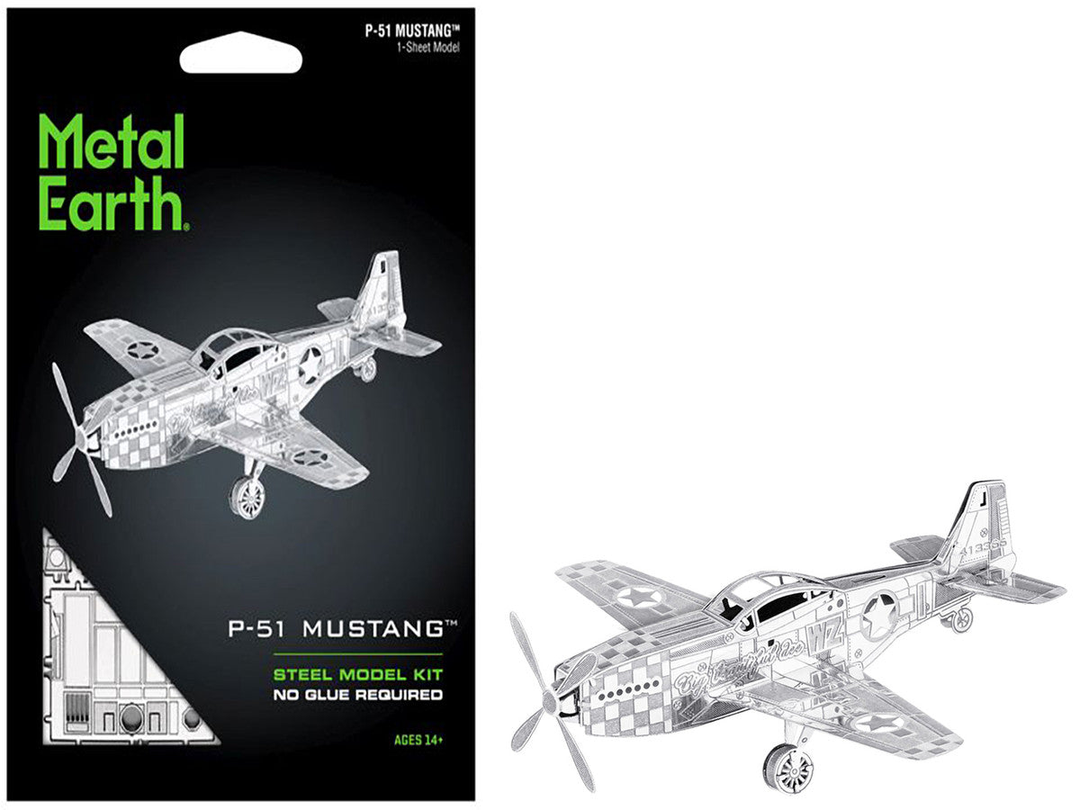 Model Kit North American P-51 Mustang Fighter Aircraft "Big Beautiful Doll" United States Army Air Forces (Easy Difficulty) Steel Model by Metal Earth LuxuryLifeWay Online Store