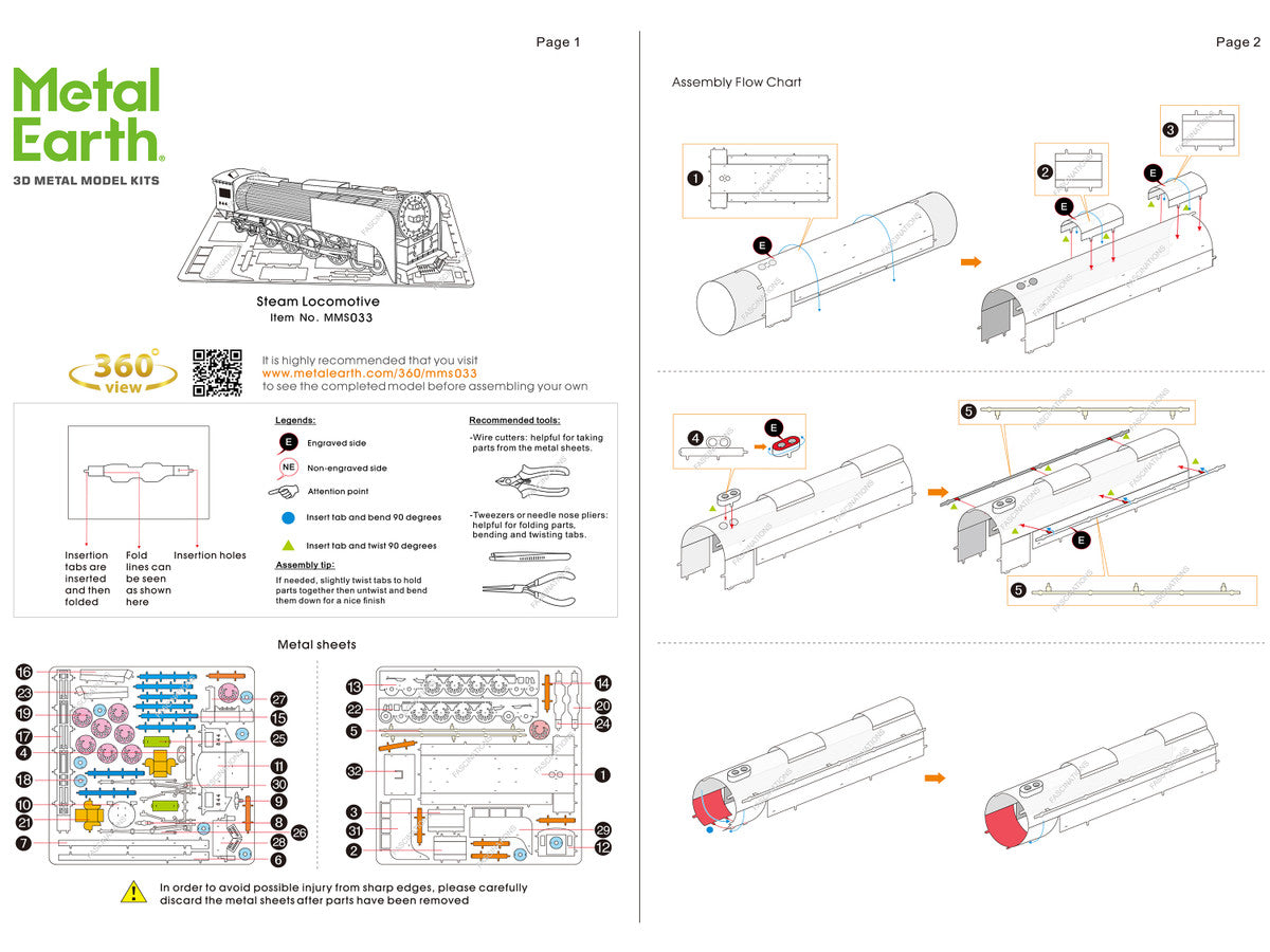 Model Kit Steam Locomotive #844 (Moderate Difficulty) Steel Model by Metal Earth LuxuryLifeWay Online Store