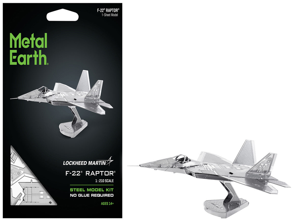 Model Kit Lockheed Martin F-22 Raptor Stealth Aircraft (Moderate Difficulty) Steel Model by Metal Earth LuxuryLifeWay Online Store