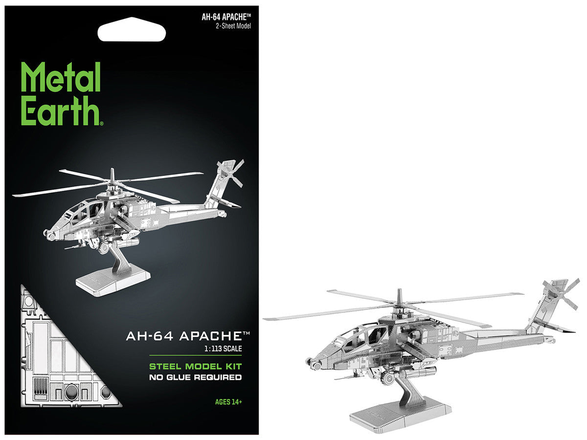 Model Kit Boeing AH-64 Apache Attack Helicopter (Moderate Difficulty) Steel Model by Metal Earth LuxuryLifeWay Online Store
