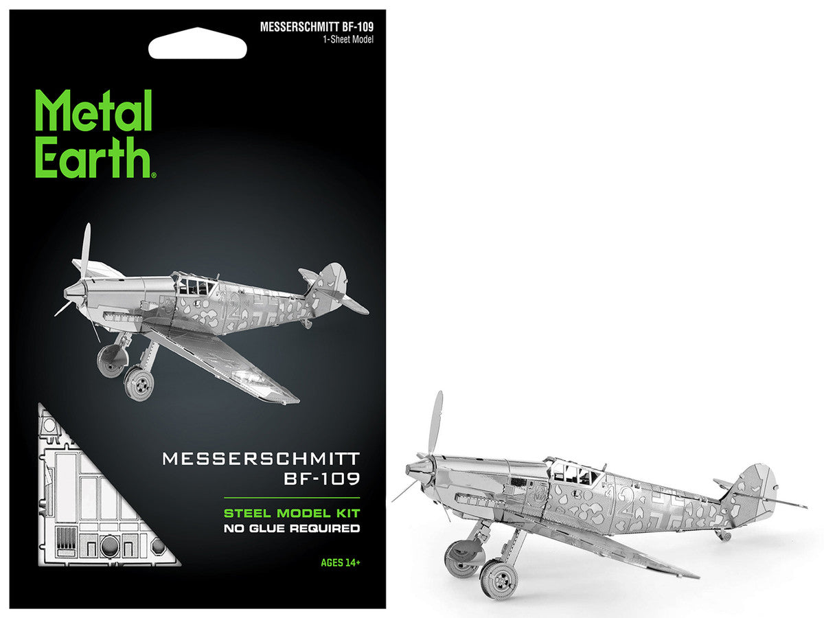 Model Kit Messerschmitt BF-109 Fighter Aircraft "German Luftwaffe" (Moderate Difficulty) Steel Model by Metal Earth LuxuryLifeWay Online Store