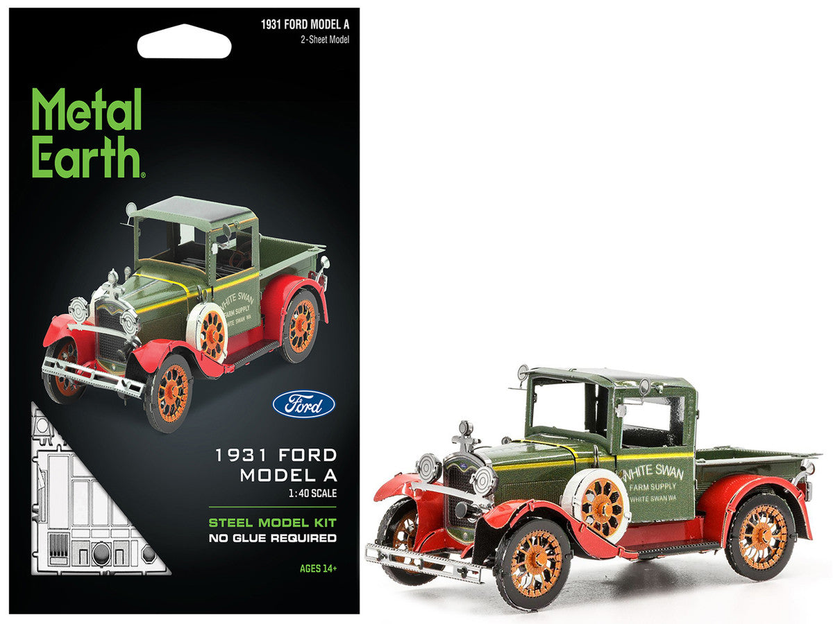 Model Kit 1931 Ford Model A Pickup Truck Green (Moderate Difficulty) Steel Model by Metal Earth LuxuryLifeWay Online Store