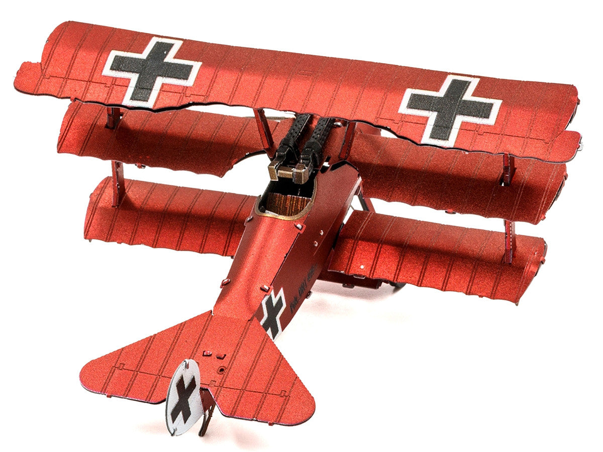 Model Kit Fokker Dr.I Triplane Fighter Aircraft "Red Baron" German Air Force (Moderate Difficulty) Steel Model by Metal Earth LuxuryLifeWay Online Store