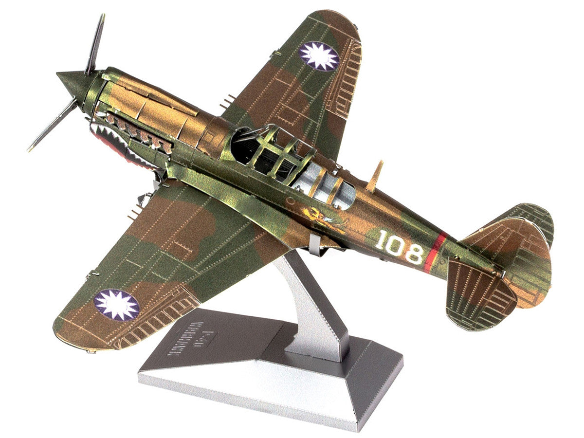 Model Kit Curtiss P-40 Warhawk Fighter-Bomber Aircraft "American Volunteer Group (AVG) Chinese Air Force" (Moderate Difficulty) Steel Model by Metal Earth LuxuryLifeWay Online Store