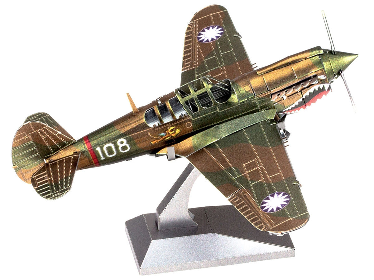 Model Kit Curtiss P-40 Warhawk Fighter-Bomber Aircraft "American Volunteer Group (AVG) Chinese Air Force" (Moderate Difficulty) Steel Model by Metal Earth LuxuryLifeWay Online Store