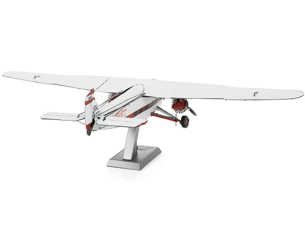 Model Kit Ford Trimotor Transport Aircraft White and Red (Moderate Difficulty) Steel Model by Metal Earth LuxuryLifeWay Online Store