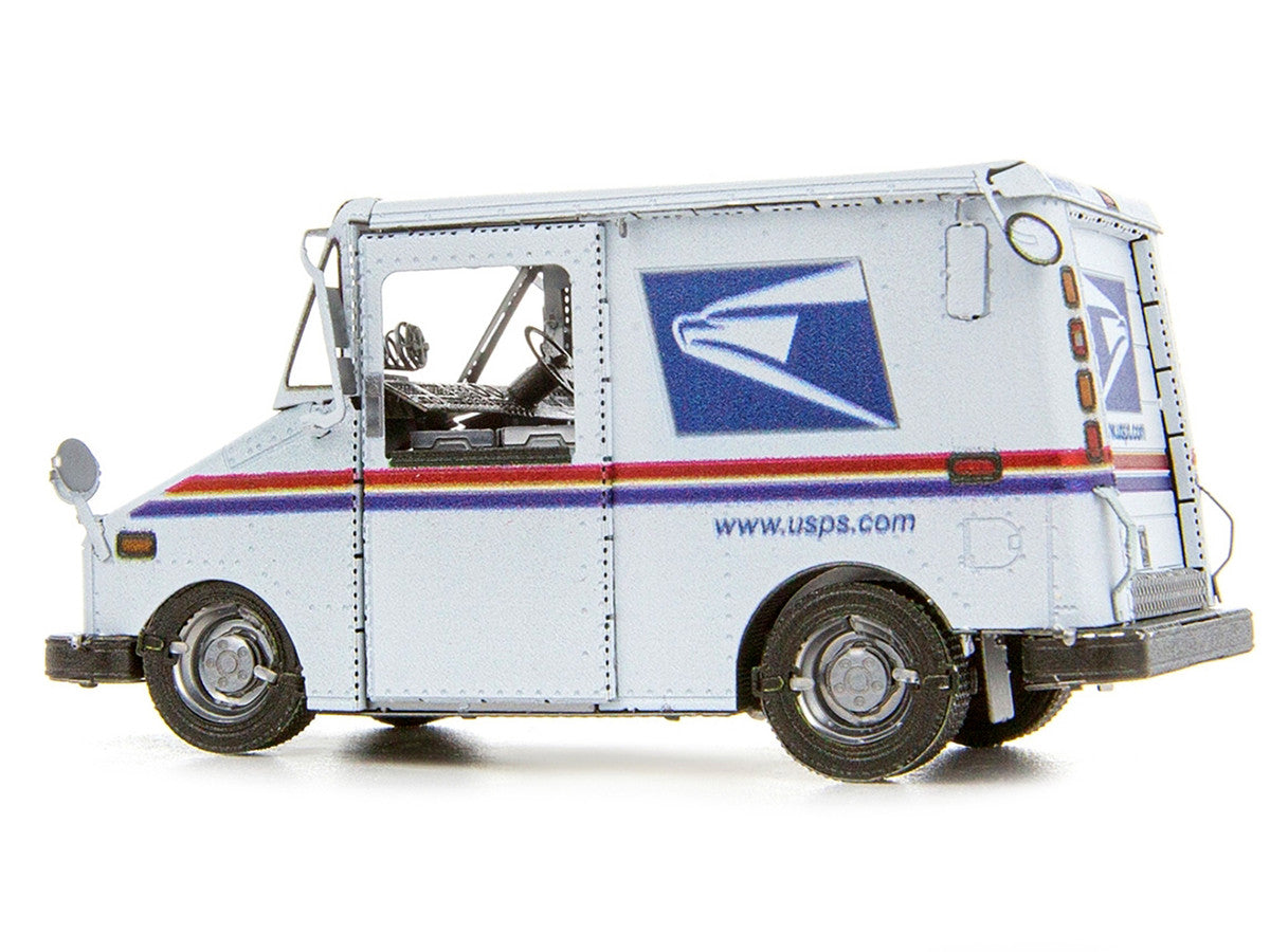 Model Kit  LLV Mail Truck White "USPS (United States Postal Service)" (Moderate Difficulty) Steel Model by Metal Earth LuxuryLifeWay Online Store