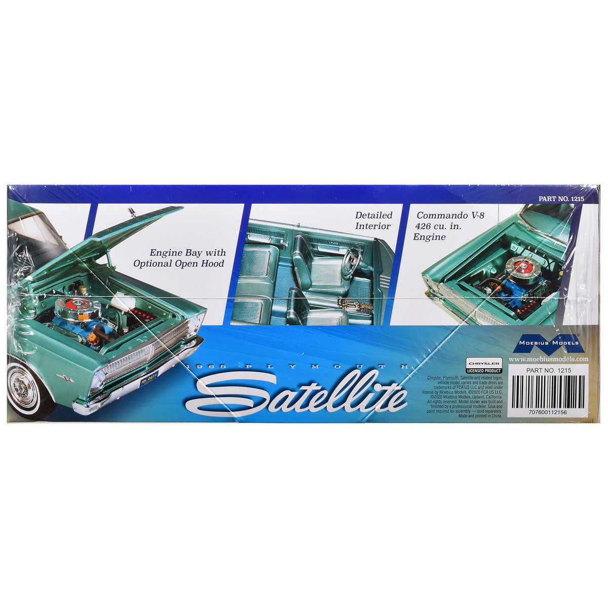 Skill 3 Model Kit 1965 Plymouth Satellite 1/25 Scale Model by Moebius LuxuryLifeWay Online Store